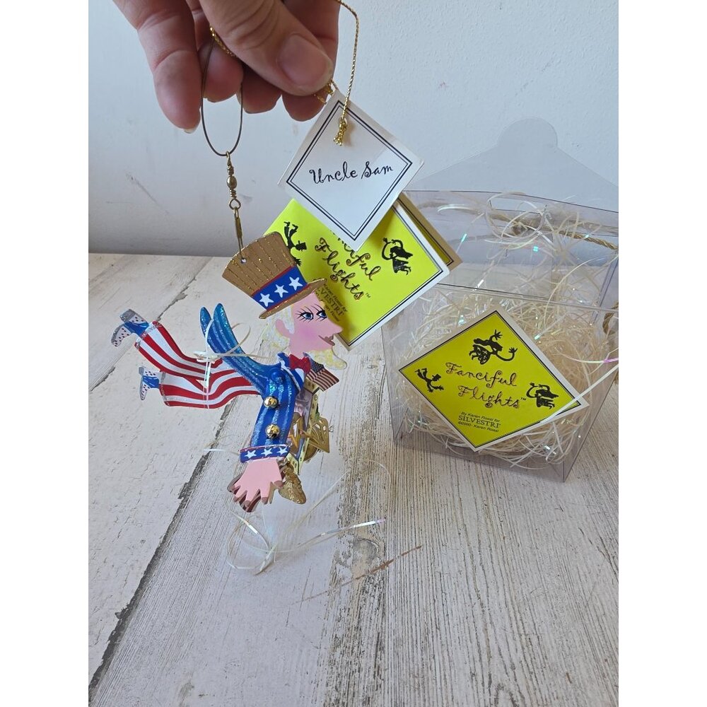 Silvestri rossi Uncle Sam fanciful flights ornament Abraham Lincoln 4th of July